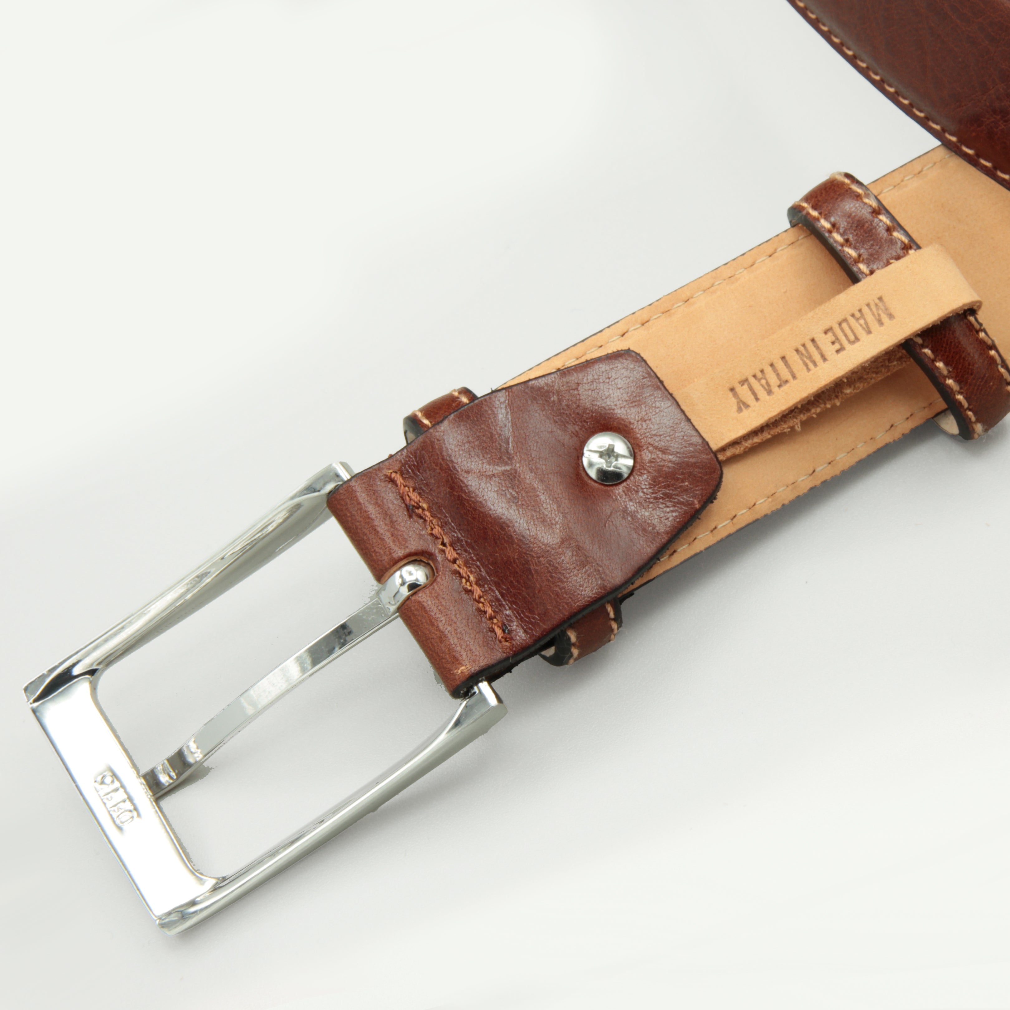 Old Fashion Tobacco Brown Leather Belt 35mm